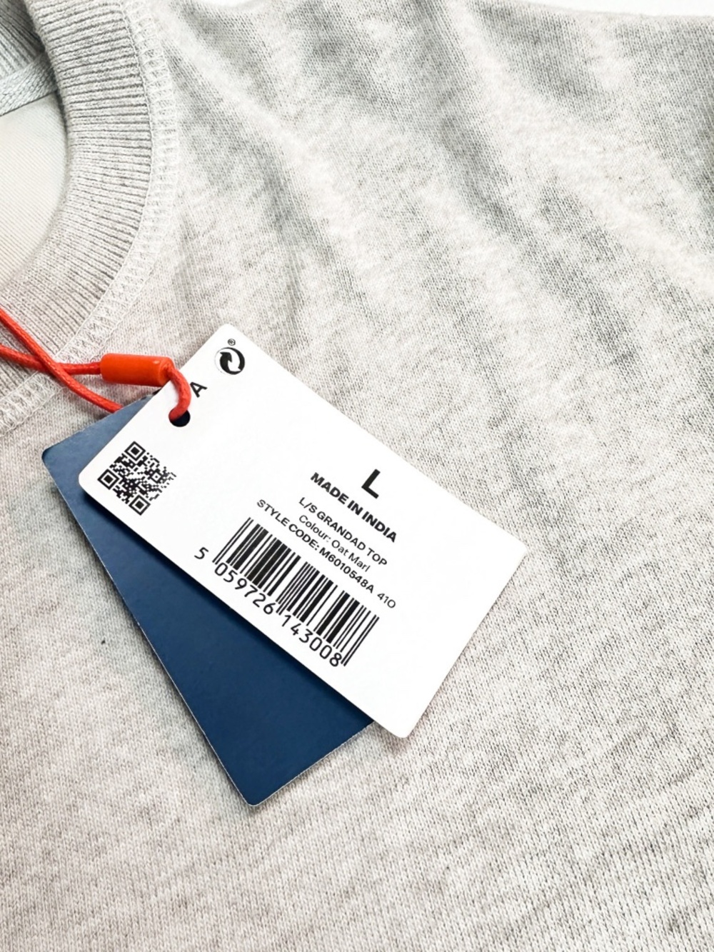 NWT SUPERDRY Long Sleeve T Shirt Mens Large Oat Marl Henley Workwear Casual Top - Picture 5 of 8